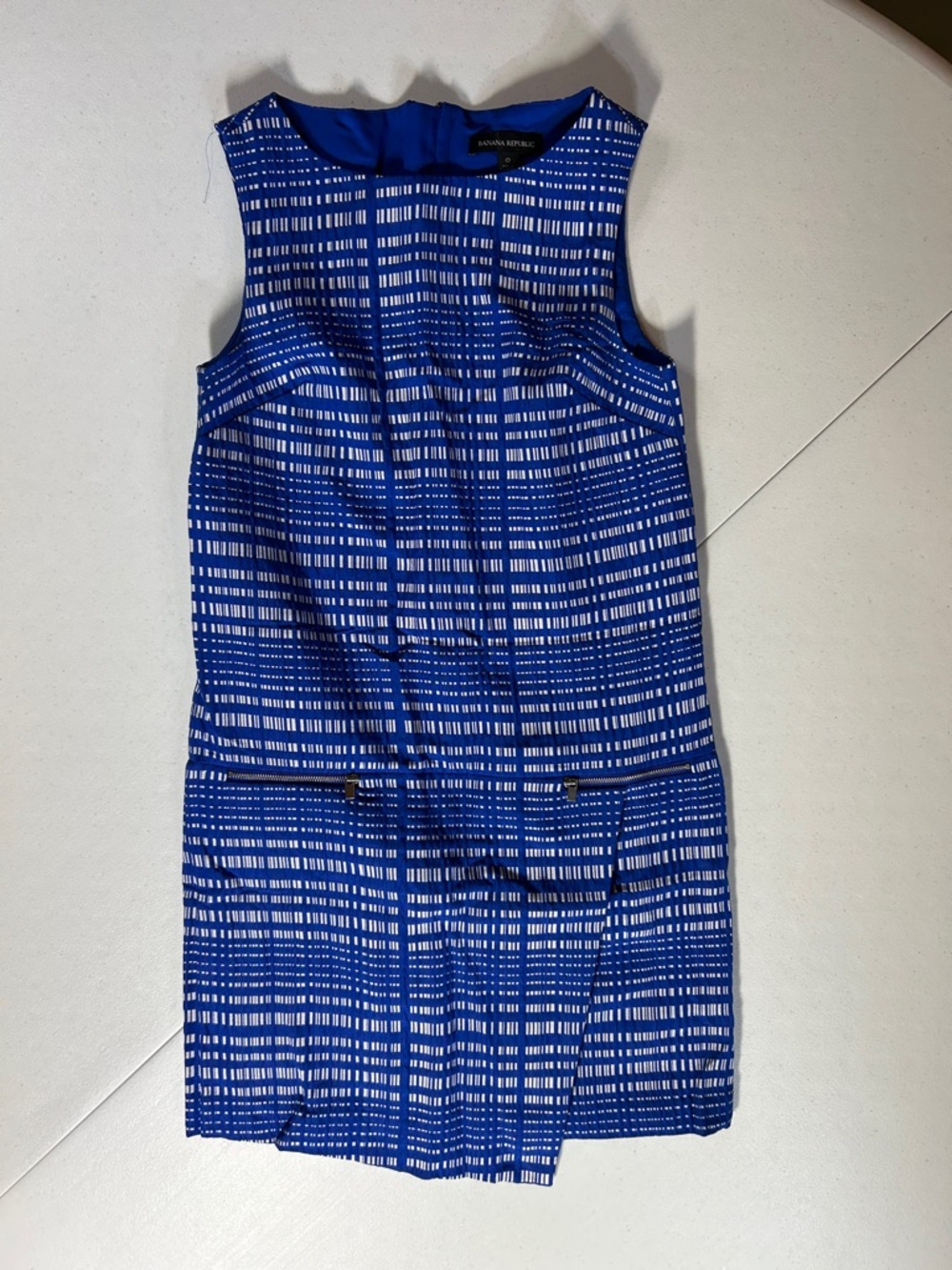 Banana Republic Royal Blue and White Patterned Dress SIZE 0 , LIKE NEW